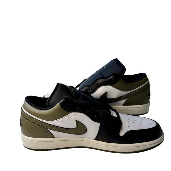 Nike Air Jordan 1 Low Black Toe Medium Olive 553558-092 Men's Size 12 NEW - Picture 5 of 10